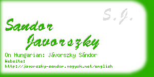 sandor javorszky business card